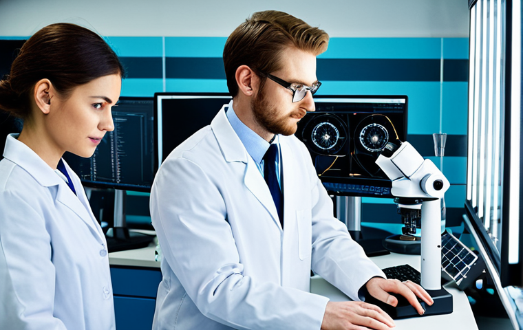 양자암호화의 발전 - **

"A cybersecurity expert in a professional setting, analyzing data related to quantum key distrib...