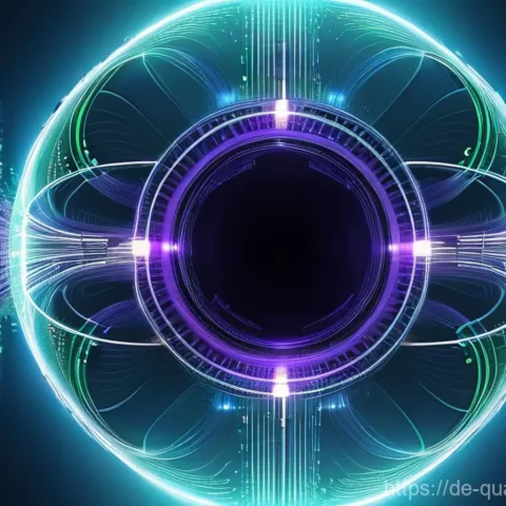 양자컴퓨터를 이용한 데이터 분석 - **Prompt 1: Visualizing Quantum Information**
    "A captivating, abstract depiction of quantum info...