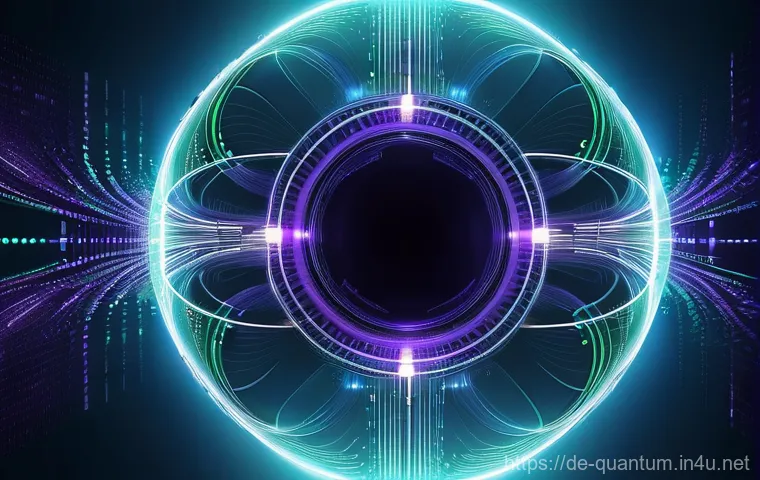 양자컴퓨터를 이용한 데이터 분석 - **Prompt 1: Visualizing Quantum Information**
    "A captivating, abstract depiction of quantum info...