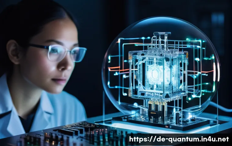 양자컴퓨터의 미래 가능성 - The Essence of Quantum vs. Classical Computing**
    "A clean, brightly lit, futuristic laboratory w...