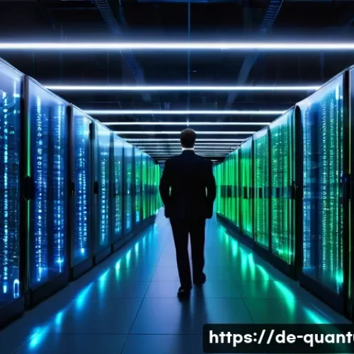 Home 31 양자암호화의 국가별 법적 규제 - **Prompt:** A subtly ominous, high-tech scene in a modern data center. Rows of sleek, illuminated se...