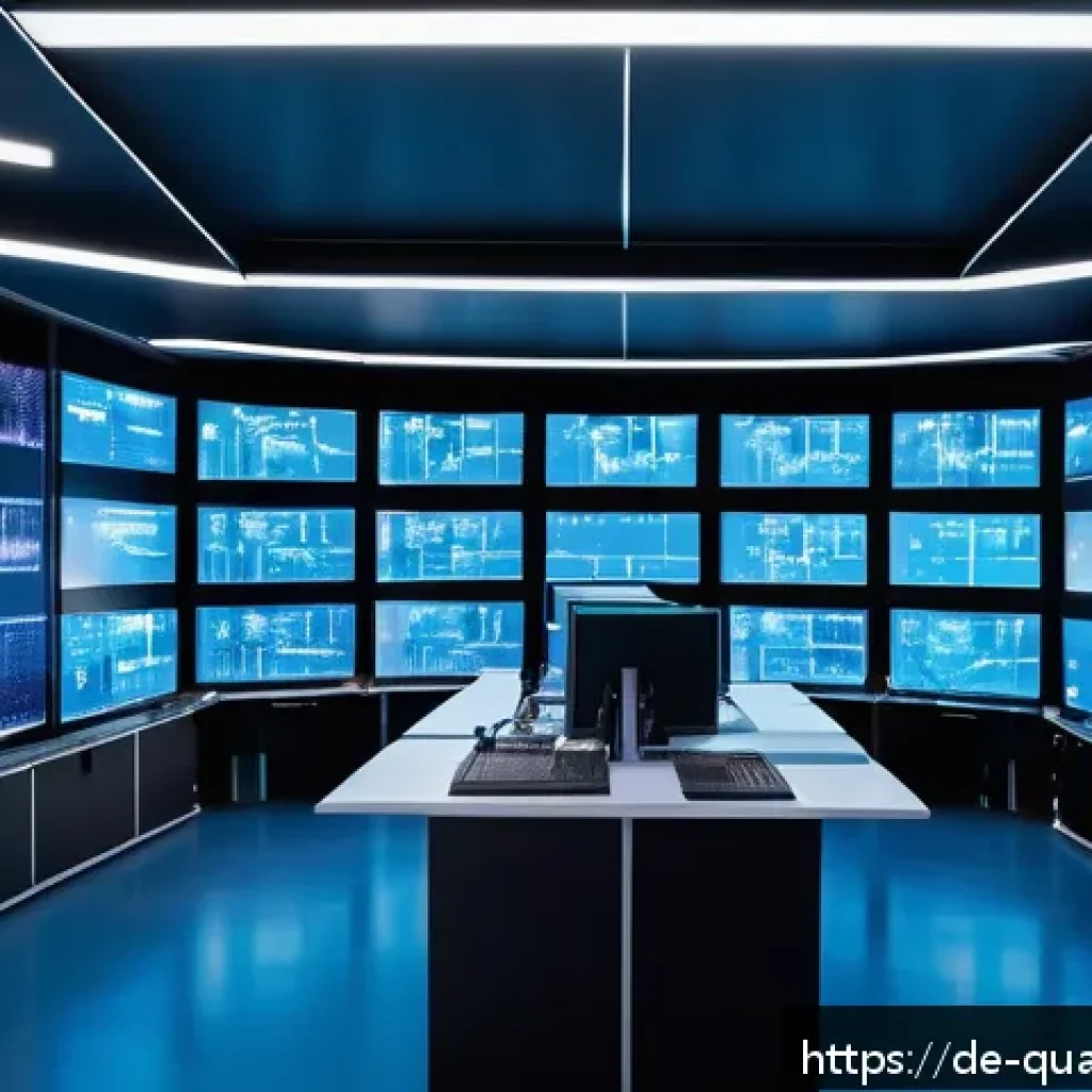 양자컴퓨터의 국가 경쟁력 - A futuristic laboratory scene inside a modern German research institute focused on quantum computing...