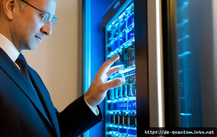 양자컴퓨터 특허 - Photorealistic German patent attorney’s office in Berlin, a middle-aged professional in business att...