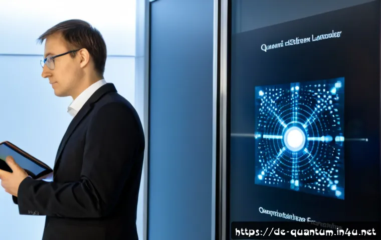양자컴퓨터 알고리즘  Shor 알고리즘 Grover 알고리즘 - Photorealistic quantum computing research laboratory in Germany, a sleek cryogenic quantum processor...